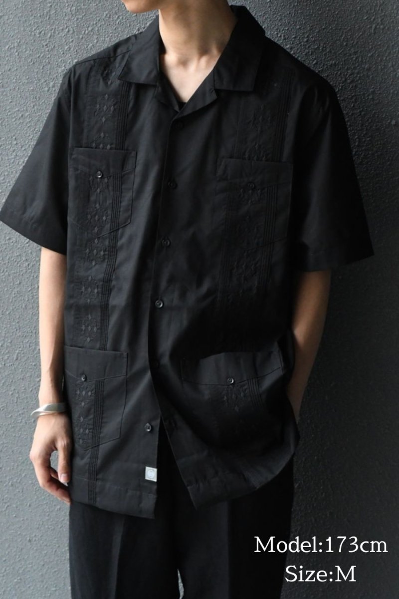 画像5: Cubavera Short Sleeve Guayabera Shirt Black キューバベラ (5)