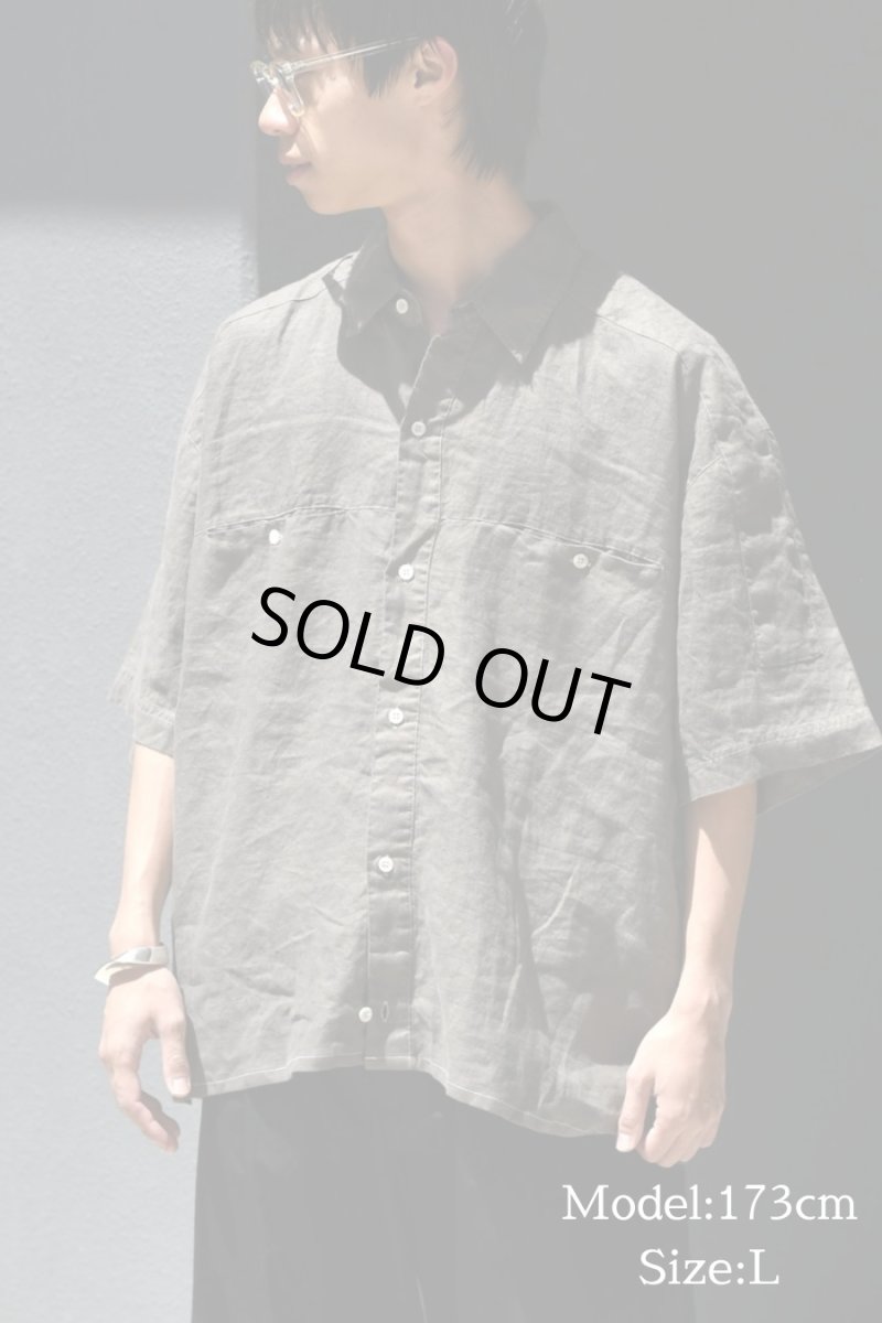 画像5: Deadstock Goouch Customize S/S Linen Shirt Olive (5)