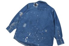 画像6: Used Carhartt Damaged Denim Western Shirt (6)