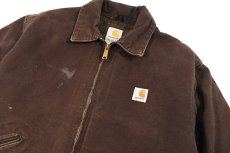 画像2: Used Carhartt Duck Detroit Jacket Dark Brown made in USA (2)
