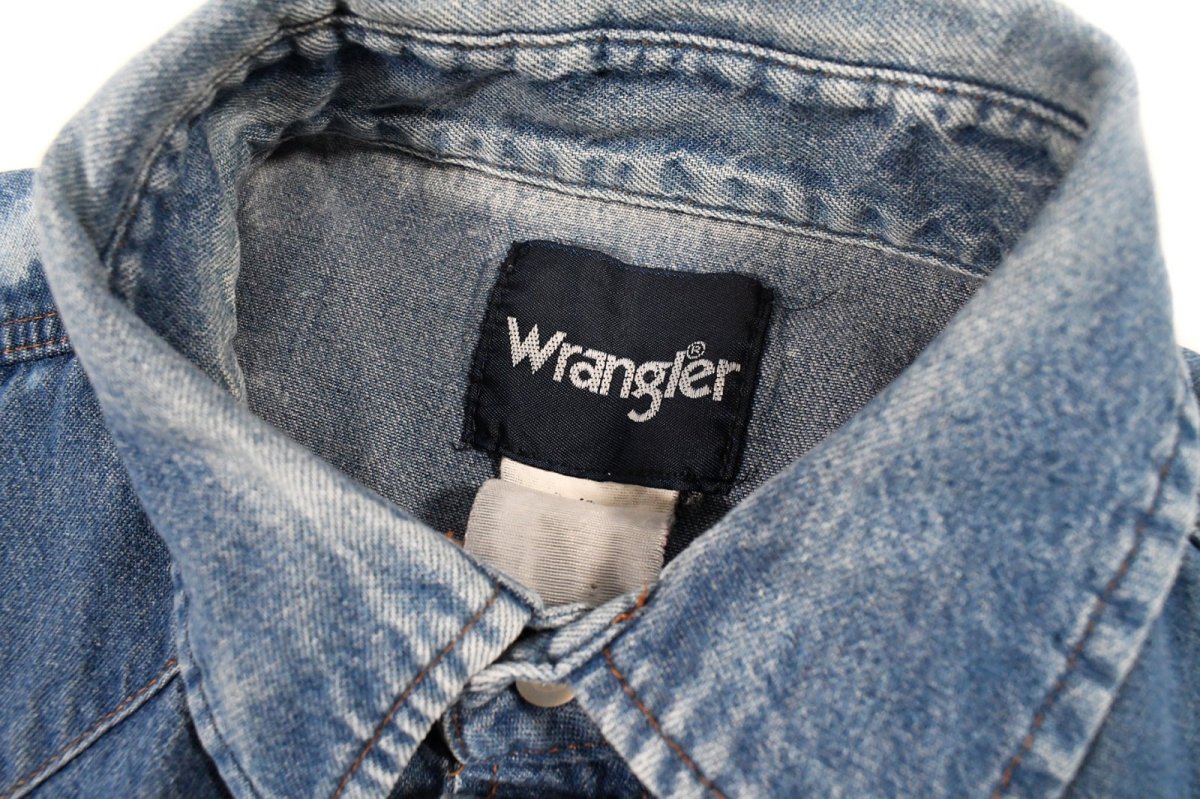画像5: Used Wrangler Damaged Denim Western Shirt (5)
