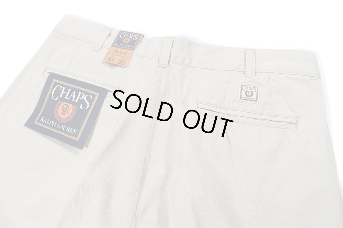 画像4: Deadstock Chaps Ralph Lauren Pleated Chino Trouser Khaki (4)