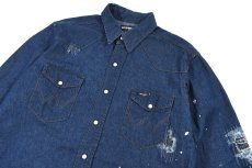画像2: Used Wrangler Damaged Denim Western Shirt (2)