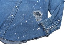 画像3: Used Wrangler Damaged Denim Western Shirt (3)