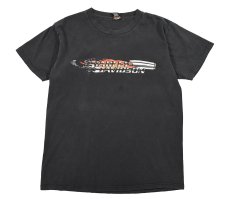 画像1: Used Harley-Davidson S/S Print Tee Black made in USA (1)