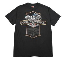 画像1: Used Harley-Davidson S/S Print Tee Black made in USA (1)