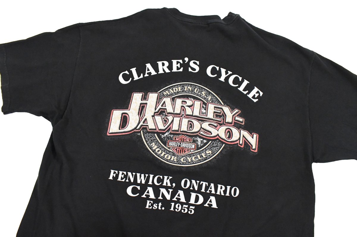 画像4: Used Harley-Davidson S/S Print Tee Black made in USA (4)
