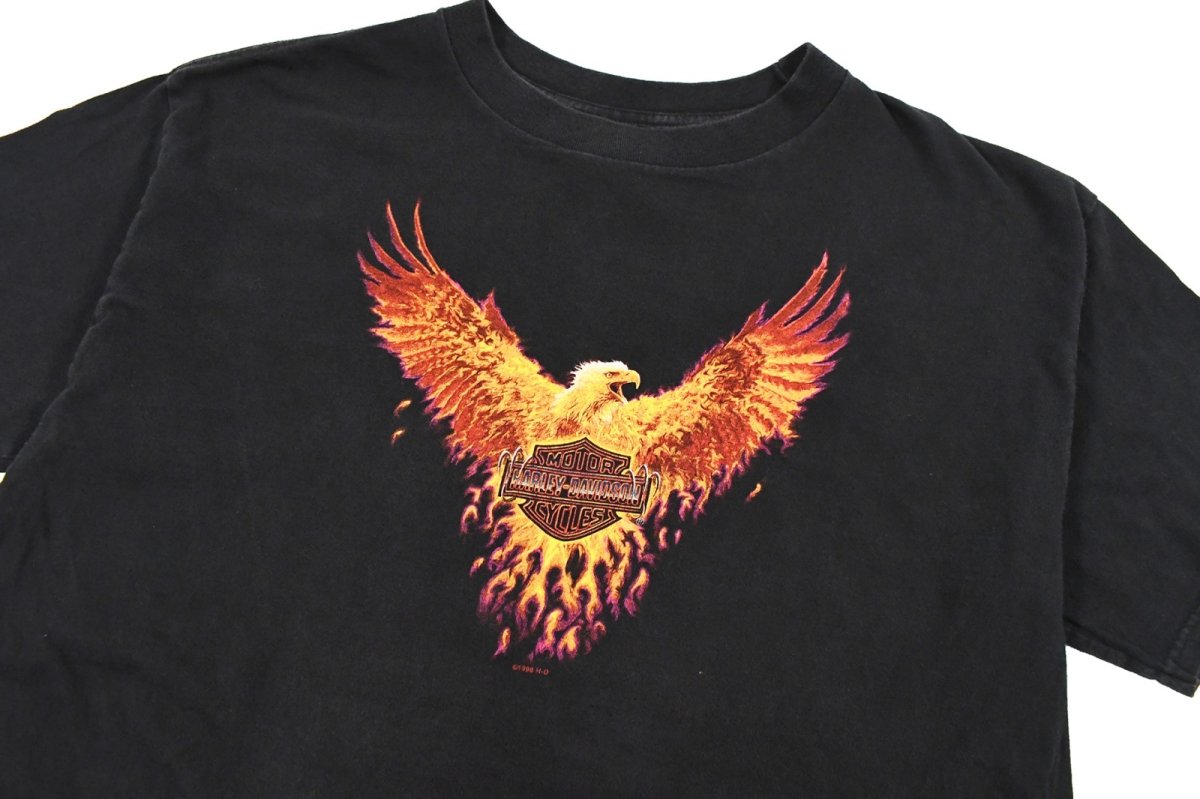 画像2: Used Harley-Davidson S/S Print Tee Black made in USA (2)