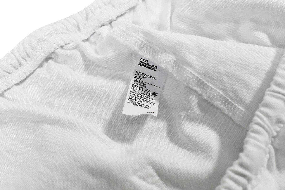 画像5: 【SALE】Los Angeles Apparel Light Weight Micro Canvas Shorts White ロサンゼルス アパレル (5)