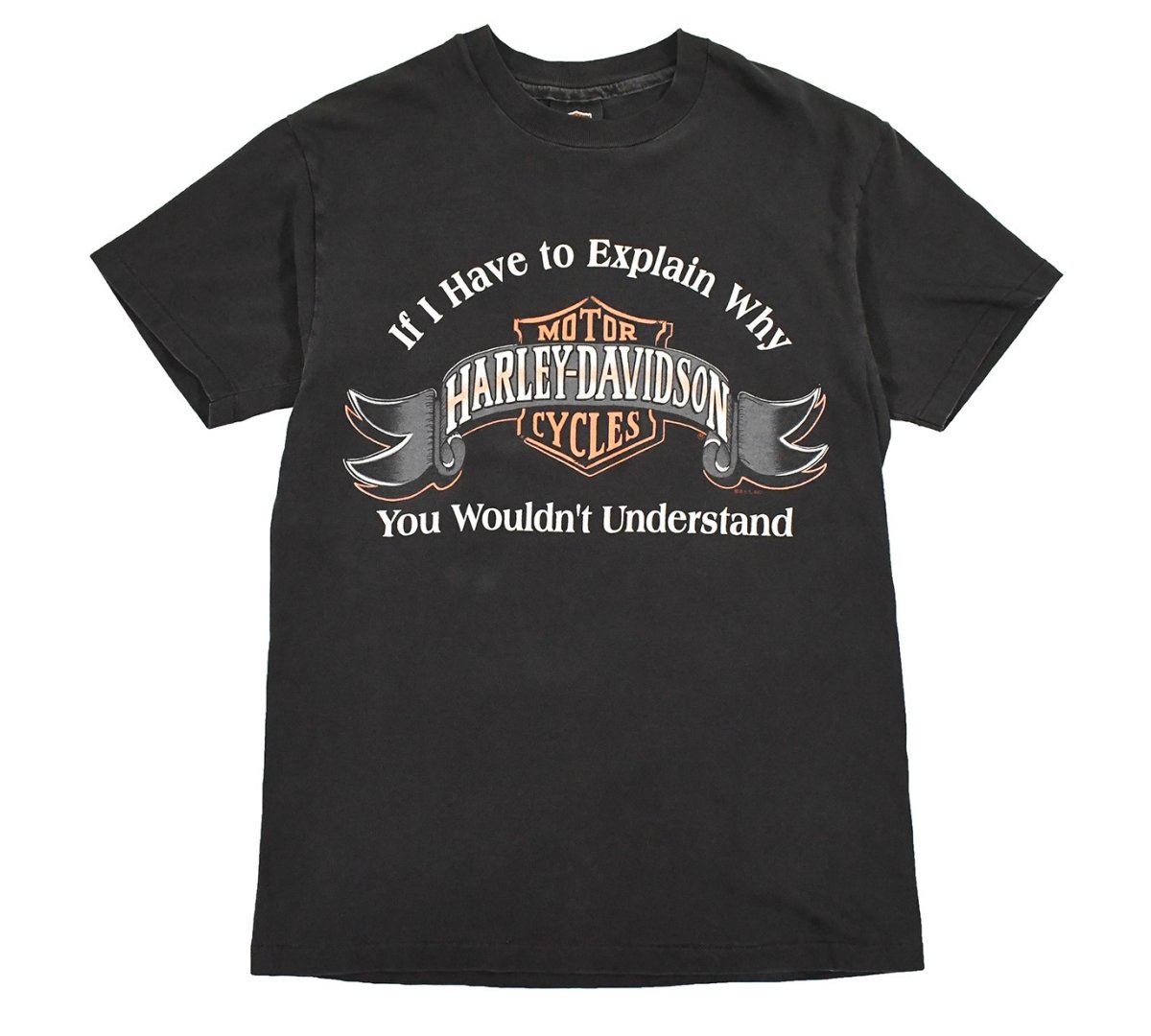 画像1: Used Harley-Davidson S/S Print Tee Black made in USA (1)