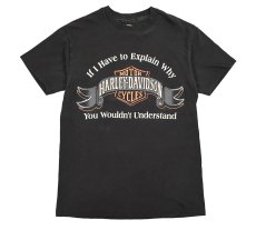 画像1: Used Harley-Davidson S/S Print Tee Black made in USA (1)
