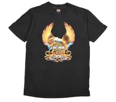 画像1: Used Harley-Davidson S/S Print Tee Black made in USA (1)