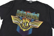 画像2: Used Harley-Davidson S/S Print Tee Black made in USA (2)