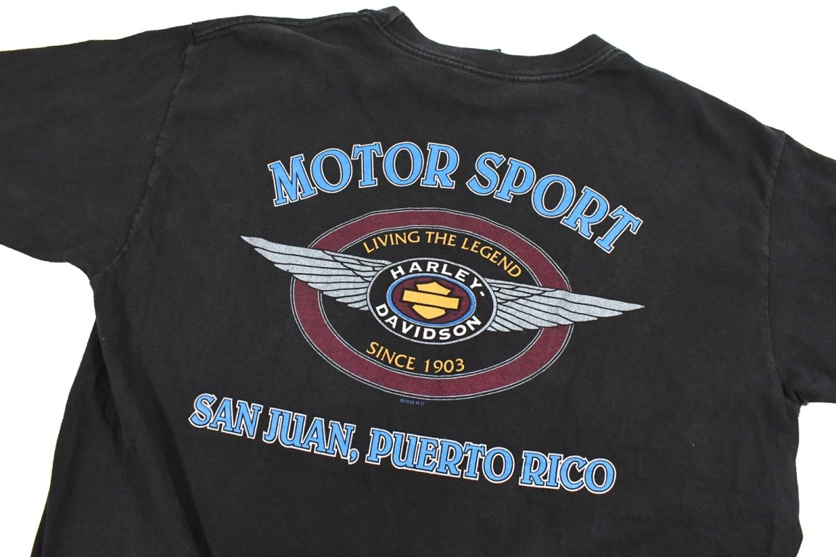 画像4: Used Harley-Davidson S/S Print Tee Black made in USA (4)