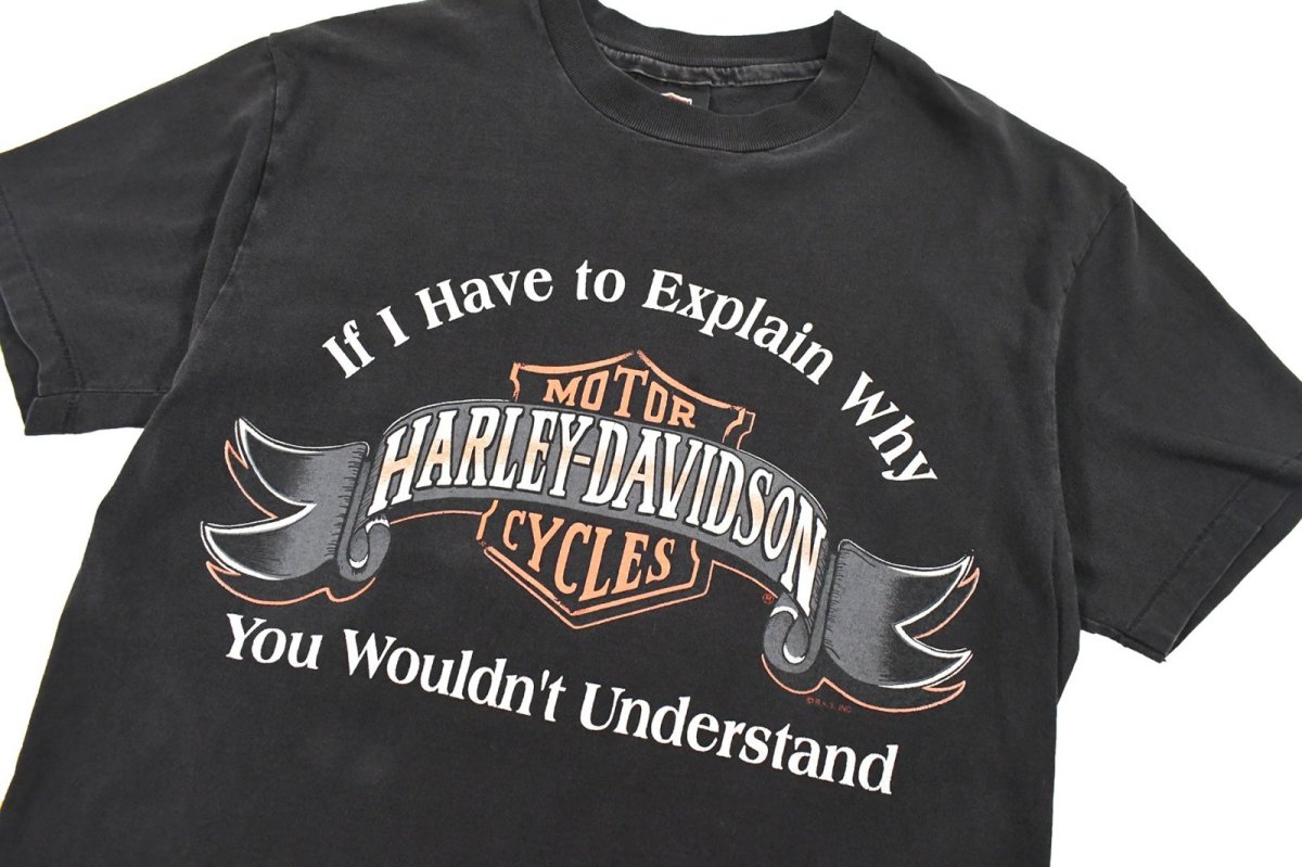 画像2: Used Harley-Davidson S/S Print Tee Black made in USA (2)