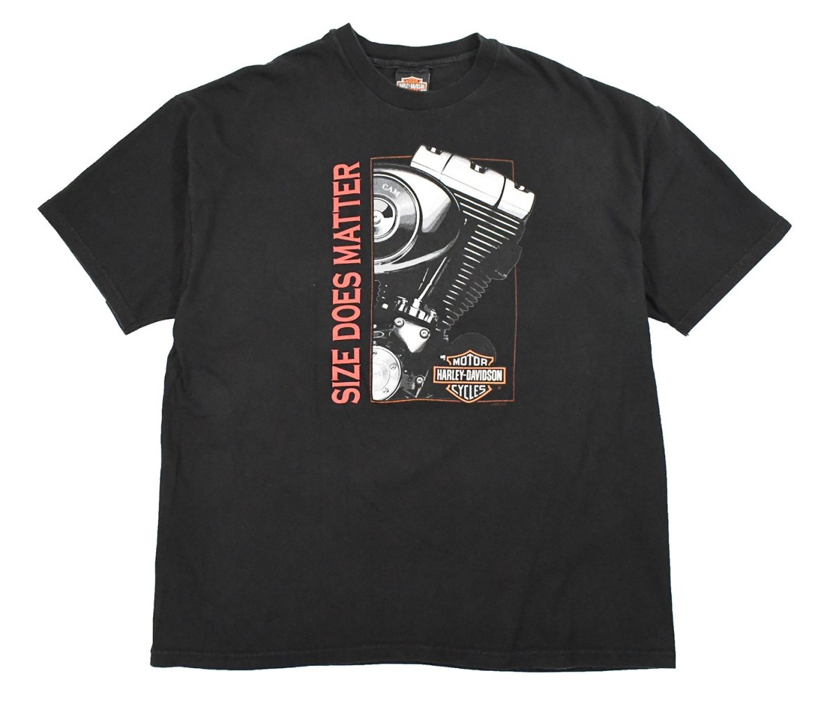画像1: Used Harley-Davidson S/S Print Tee Black made in USA (1)