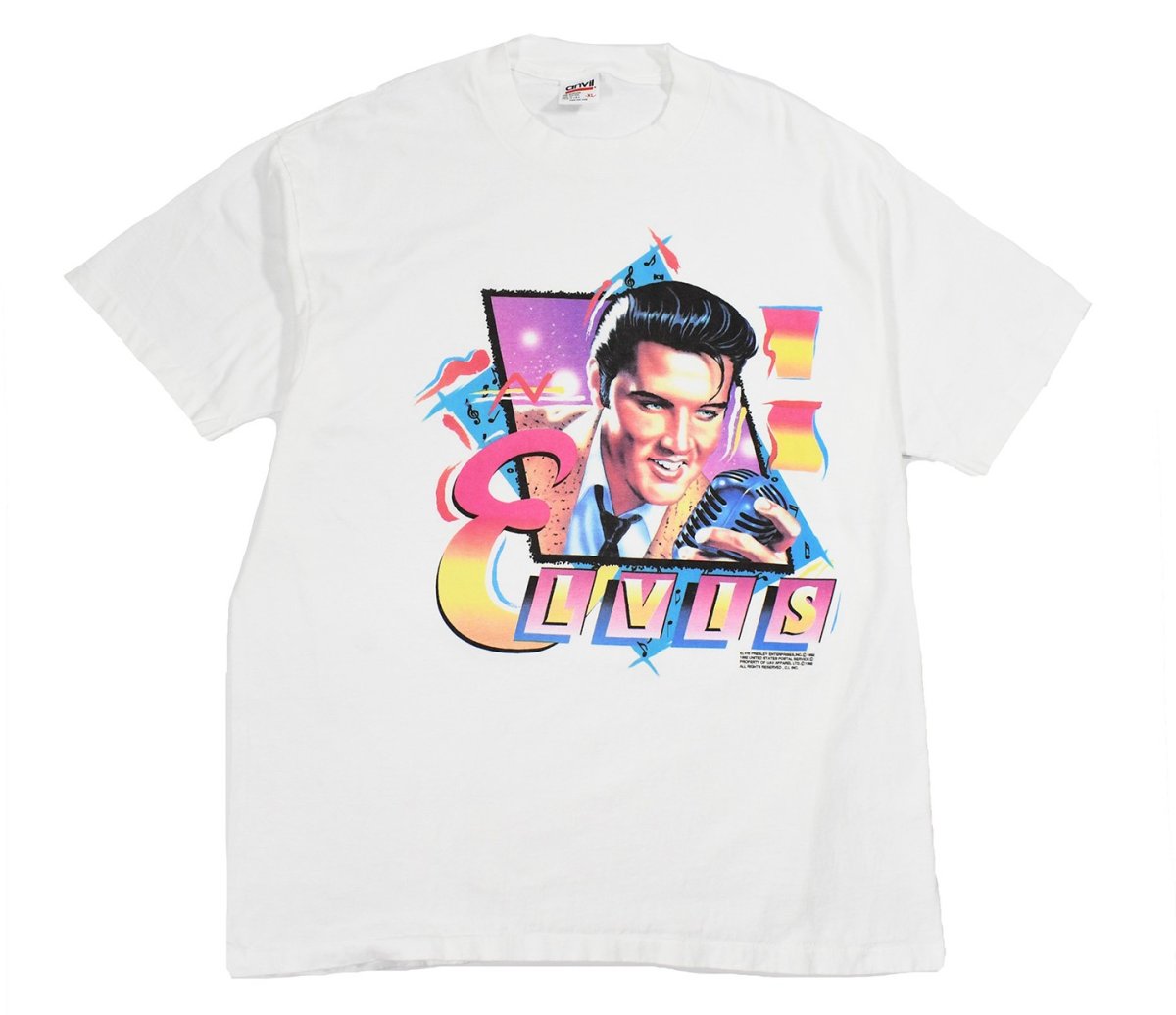 画像1: Used Musician Print Tee "Elvis Presley" made in USA (1)