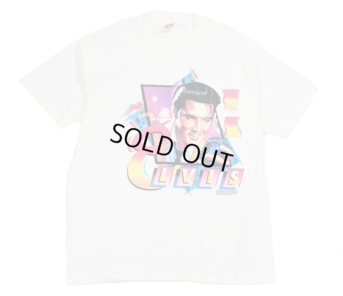 画像1: Used Musician Print Tee "Elvis Presley" made in USA (1)