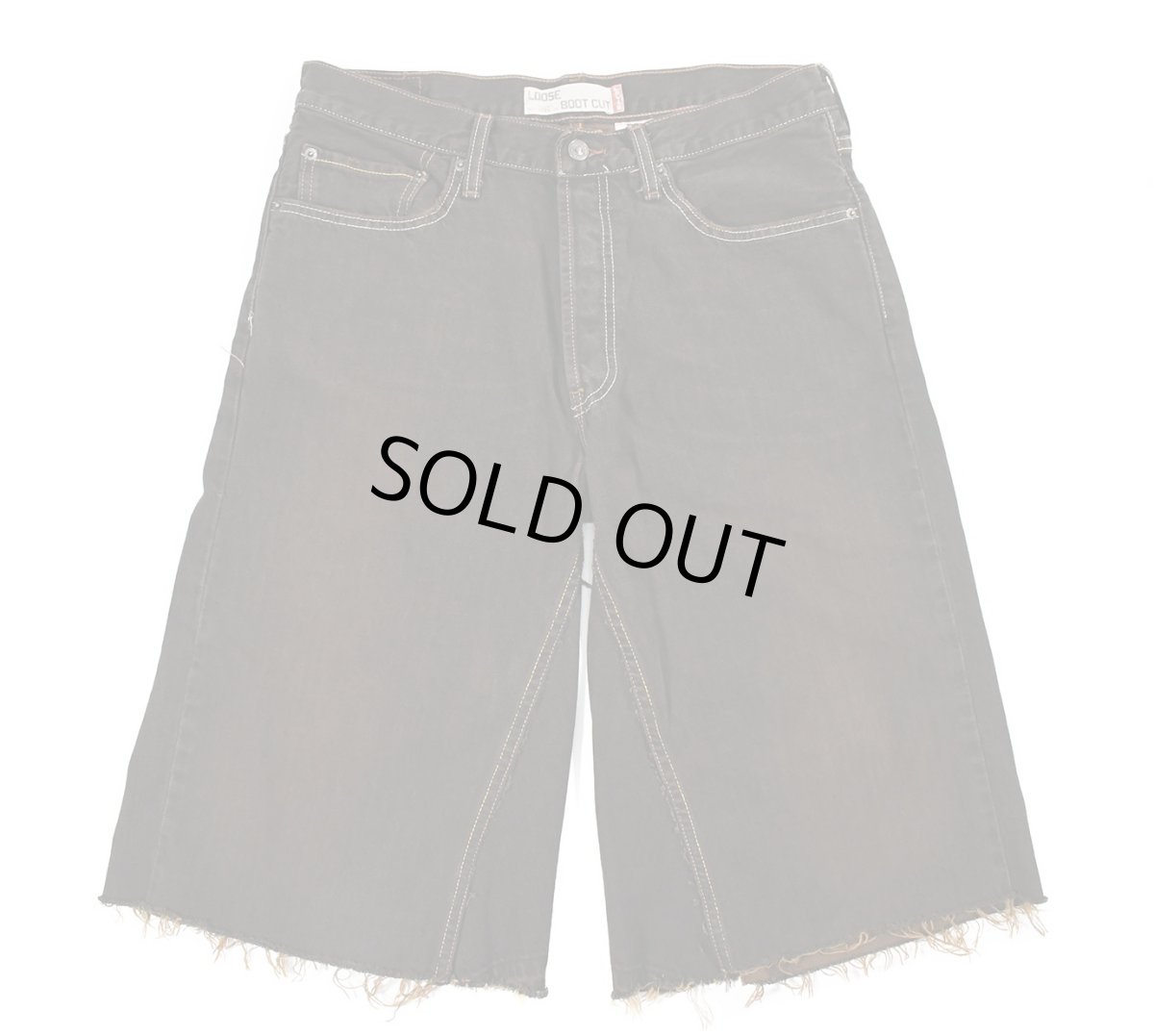 画像1: Deadstock Levi's 567 Customized Denim Jorts Reactive Dye Brown リーバイス (1)