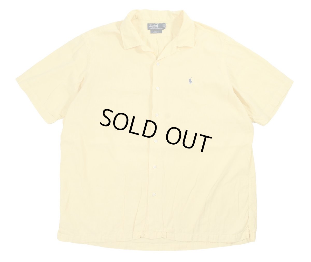 画像1: Used Polo Ralph Lauren S/S Open Collar Linen Shirt "Curham" (1)