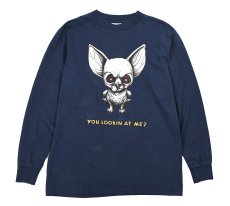 画像1: Used L/S Print Tee "You Lookin at Me?" made in USA (1)