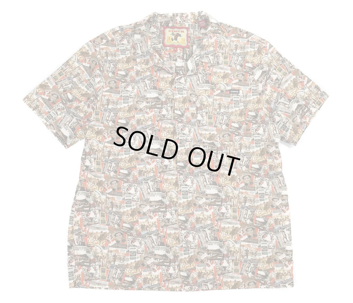 画像1: Used Cinch S/S Open Collar Cotton Shirt (1)