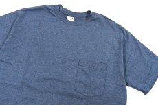 画像2: Deadstock Gap Blank S/S Pocket Tee Navy made in USA (2)