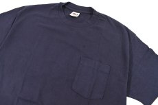 画像2: Used anvil Blank S/S Pocket Tee Navy made in USA (2)