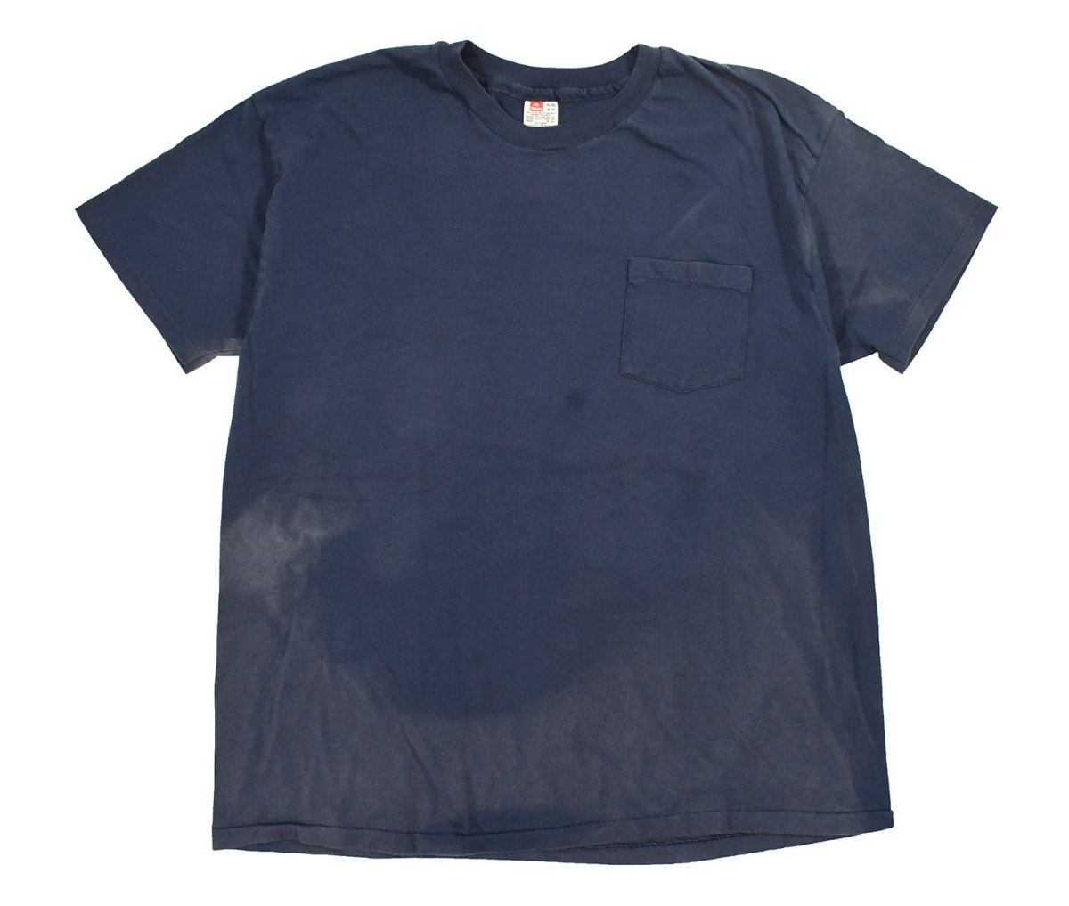 画像1: Used Hanes Blank S/S Pocket Tee Fade Navy made in USA (1)