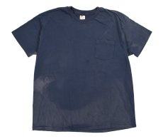 画像1: Used Hanes Blank S/S Pocket Tee Fade Navy made in USA (1)