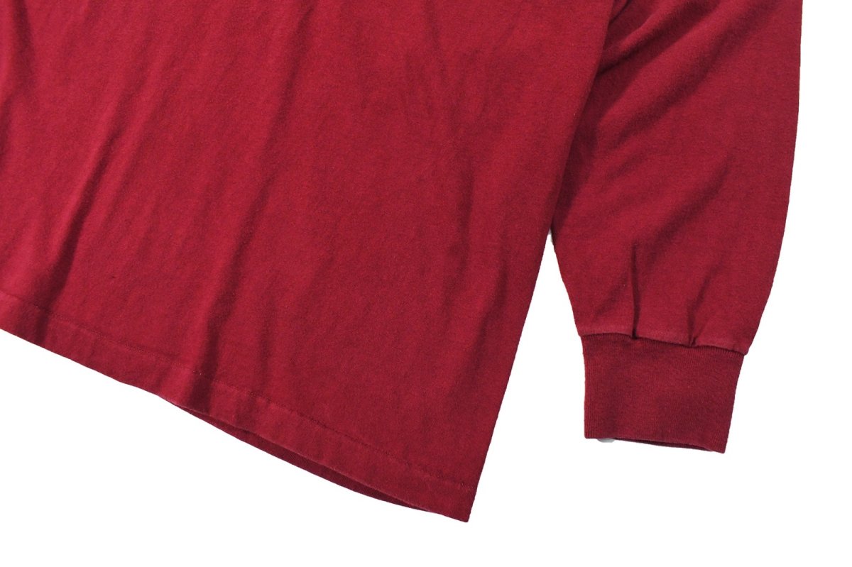 画像3: Used Gap L/S Blank Pocket Tee Burgundy made in USA (3)