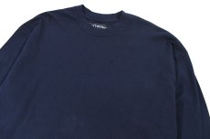 画像2: Used Heavyweight Collections L/S Blank Tee Navy made in USA (2)