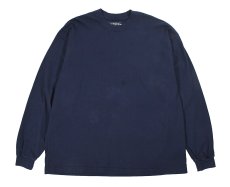 画像1: Used Heavyweight Collections L/S Blank Tee Navy made in USA (1)