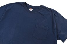 画像2: Used Hanes Blank S/S Pocket Tee Fade Navy made in USA (2)
