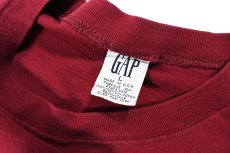 画像4: Used Gap L/S Blank Pocket Tee Burgundy made in USA (4)