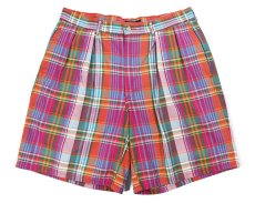 画像1: Used Polo Ralph Lauren Pleated Check Shorts made in USA ラルフローレン (1)
