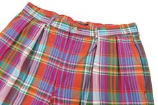 画像2: Used Polo Ralph Lauren Pleated Check Shorts made in USA ラルフローレン (2)