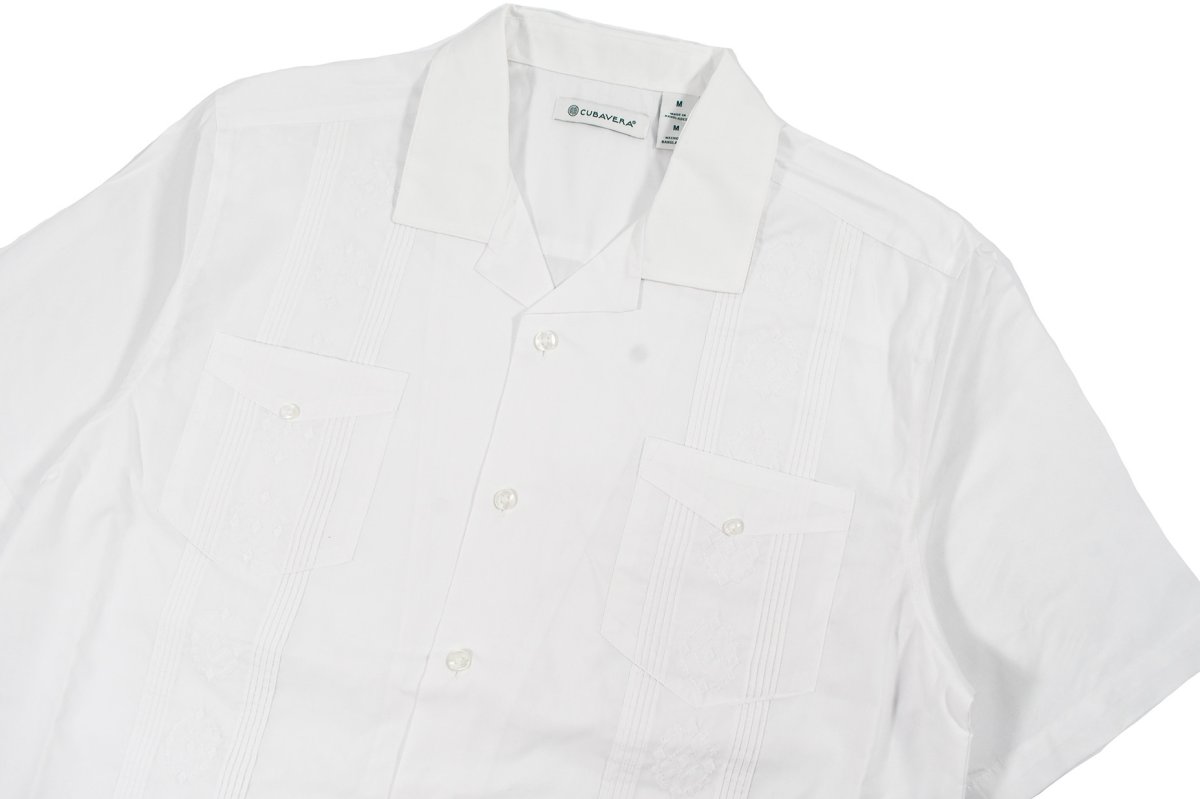 画像2: Cubavera Short Sleeve Guayabera Shirt White キューバベラ (2)