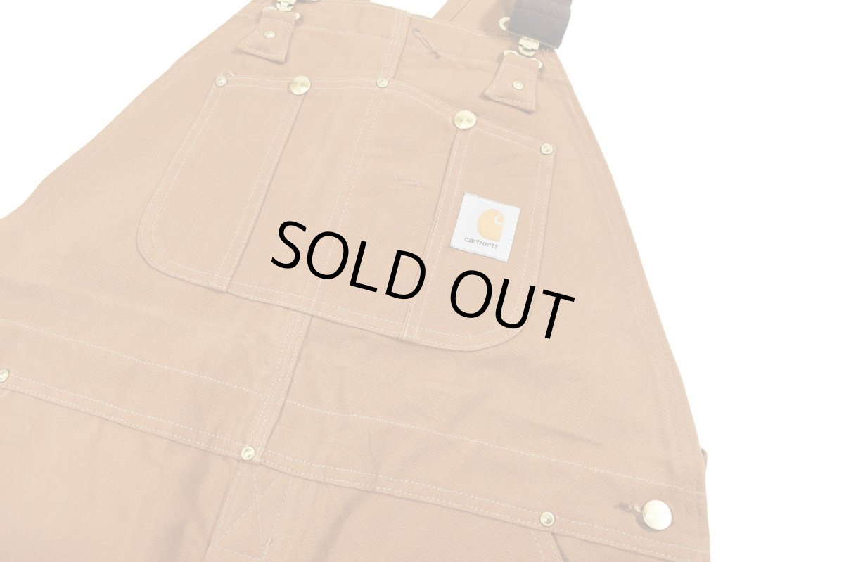 画像2: Deadstock Carhartt Double Knee Duck Overall Brown made in USA (2)