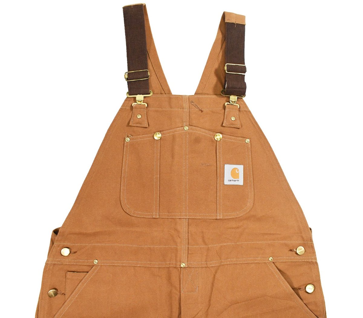 画像1: Deadstock Carhartt Double Knee Duck Overall Brown made in USA (1)