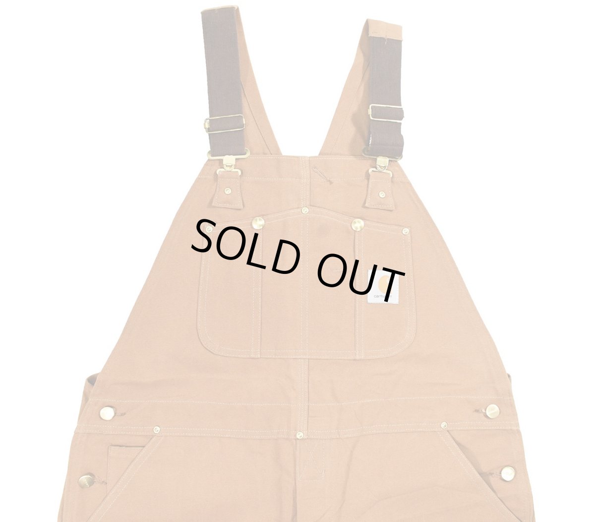 画像1: Deadstock Carhartt Double Knee Duck Overall Brown made in USA (1)