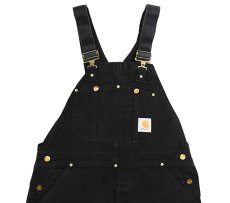 画像1: Used Carhartt Double Knee Duck Overall Black made in USA (1)