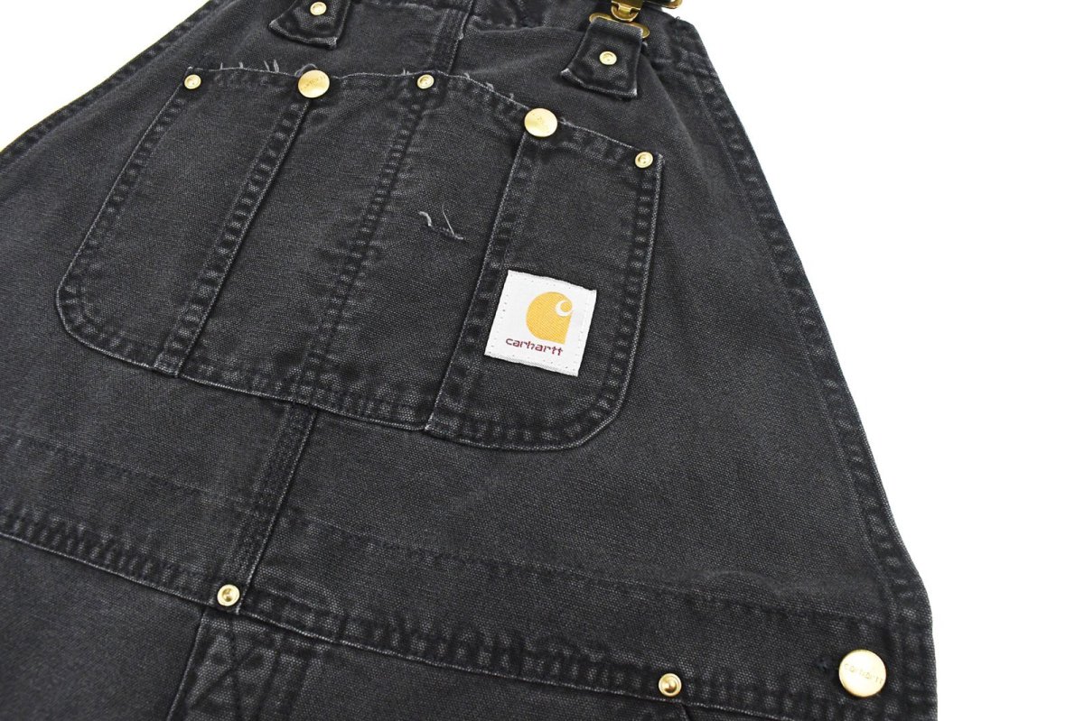 画像2: Used Carhartt Double Knee Duck Overall Black (2)