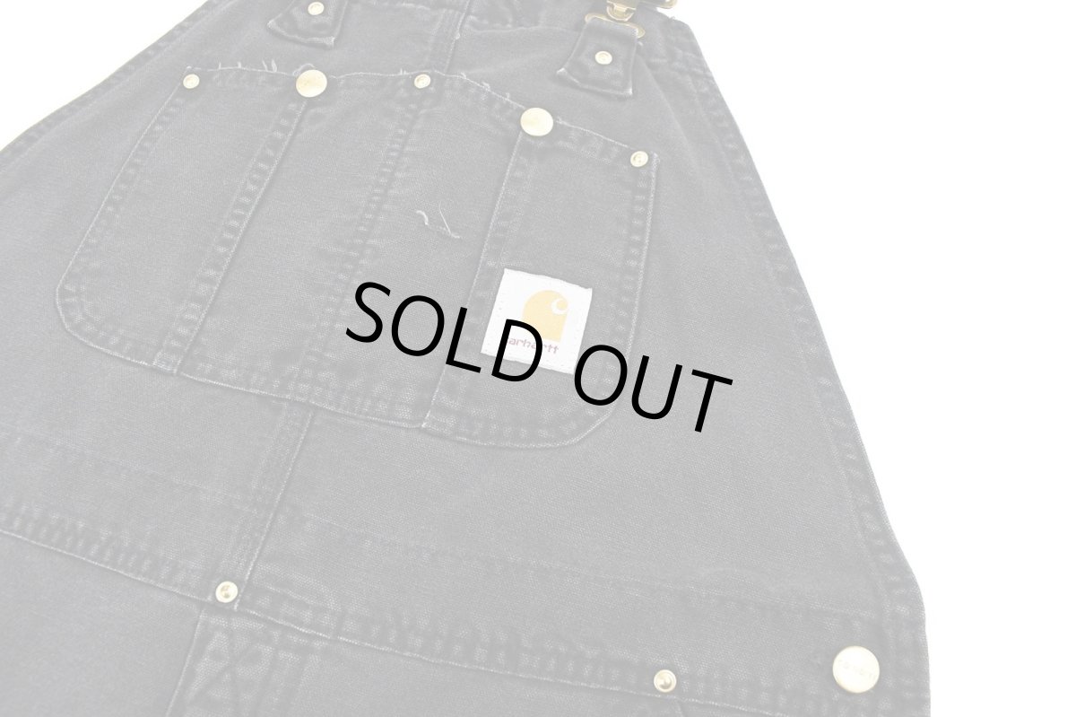 画像2: Used Carhartt Double Knee Duck Overall Black (2)