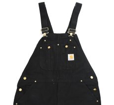 画像1: Used Carhartt Double Knee Duck Overall Black (1)