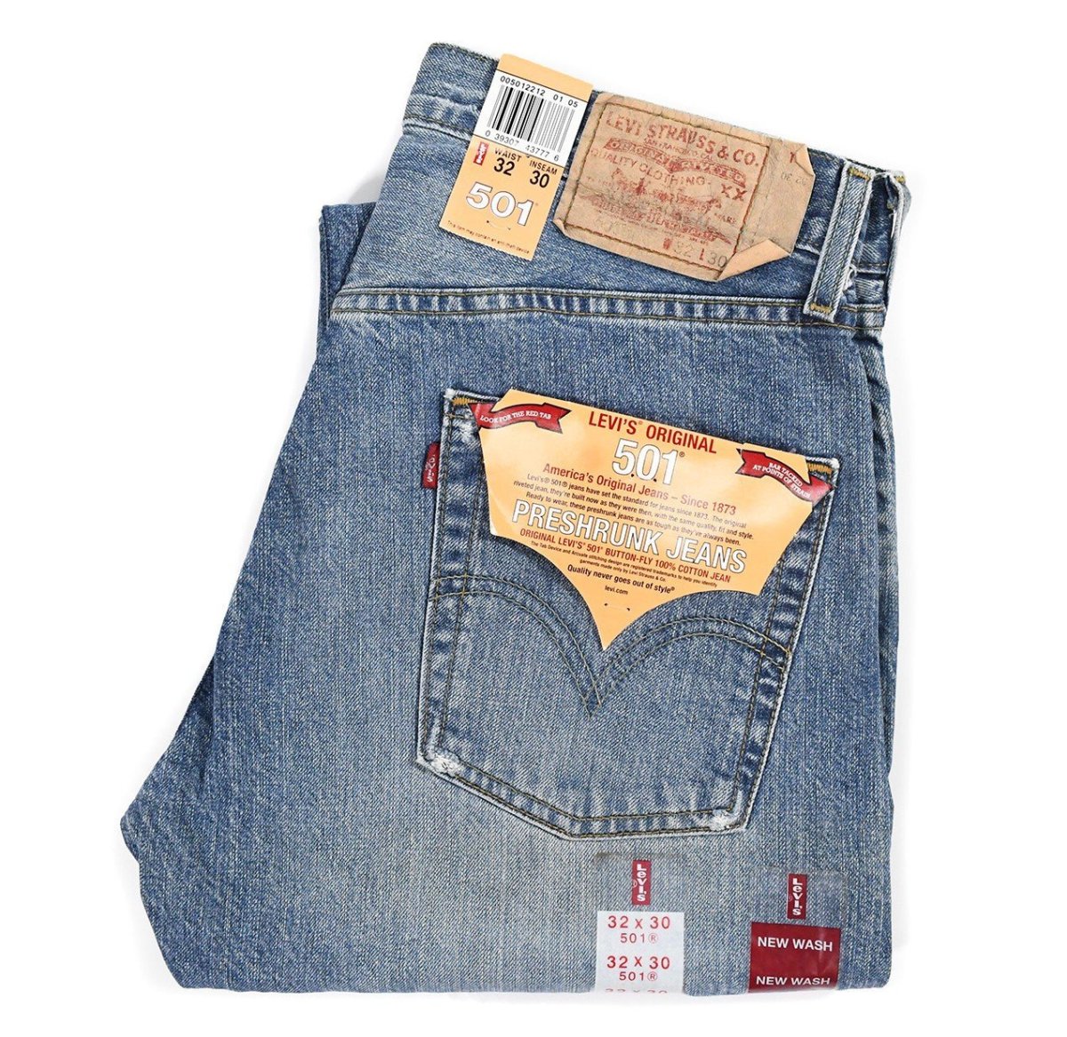 画像1: 05' Deadstock Levi's 501 Denim Pants #2212 リーバイス (1)