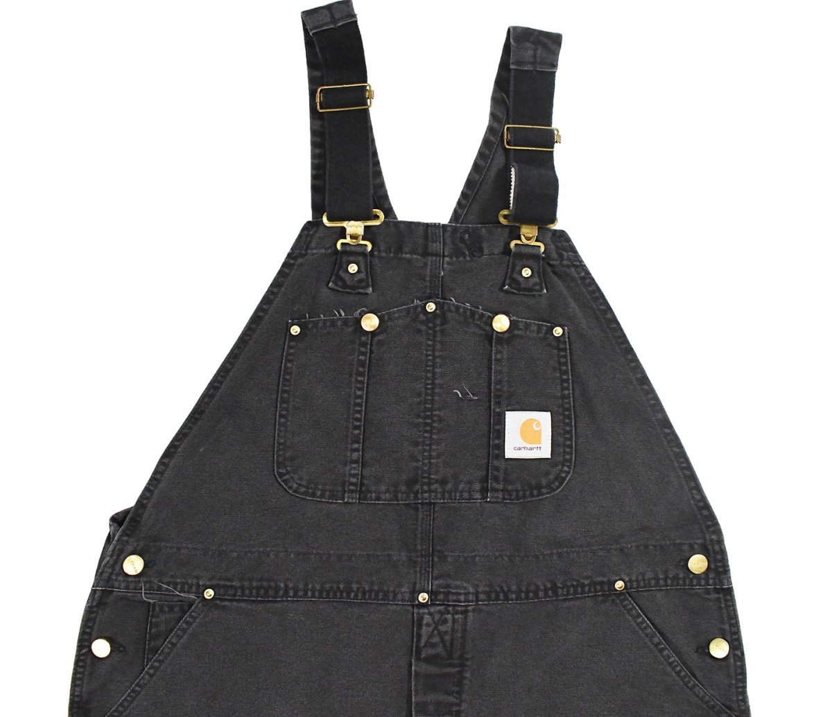 画像1: Used Carhartt Double Knee Duck Overall Black (1)
