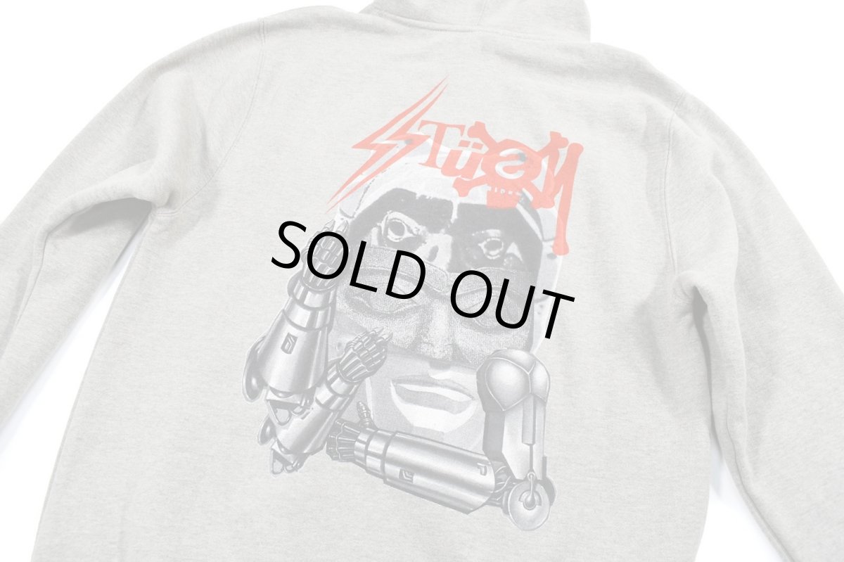 画像5: Deadstock Stussy Print Sweat Hoodie Grey (5)
