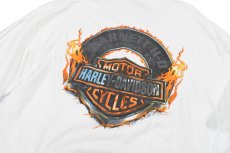 画像7: Used Harley-Davidson L/S Print Pocket Tee White (7)