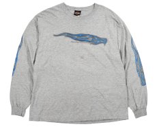 画像1: Used Harley-Davidson L/S Print Pocket Tee Grey made in USA (1)